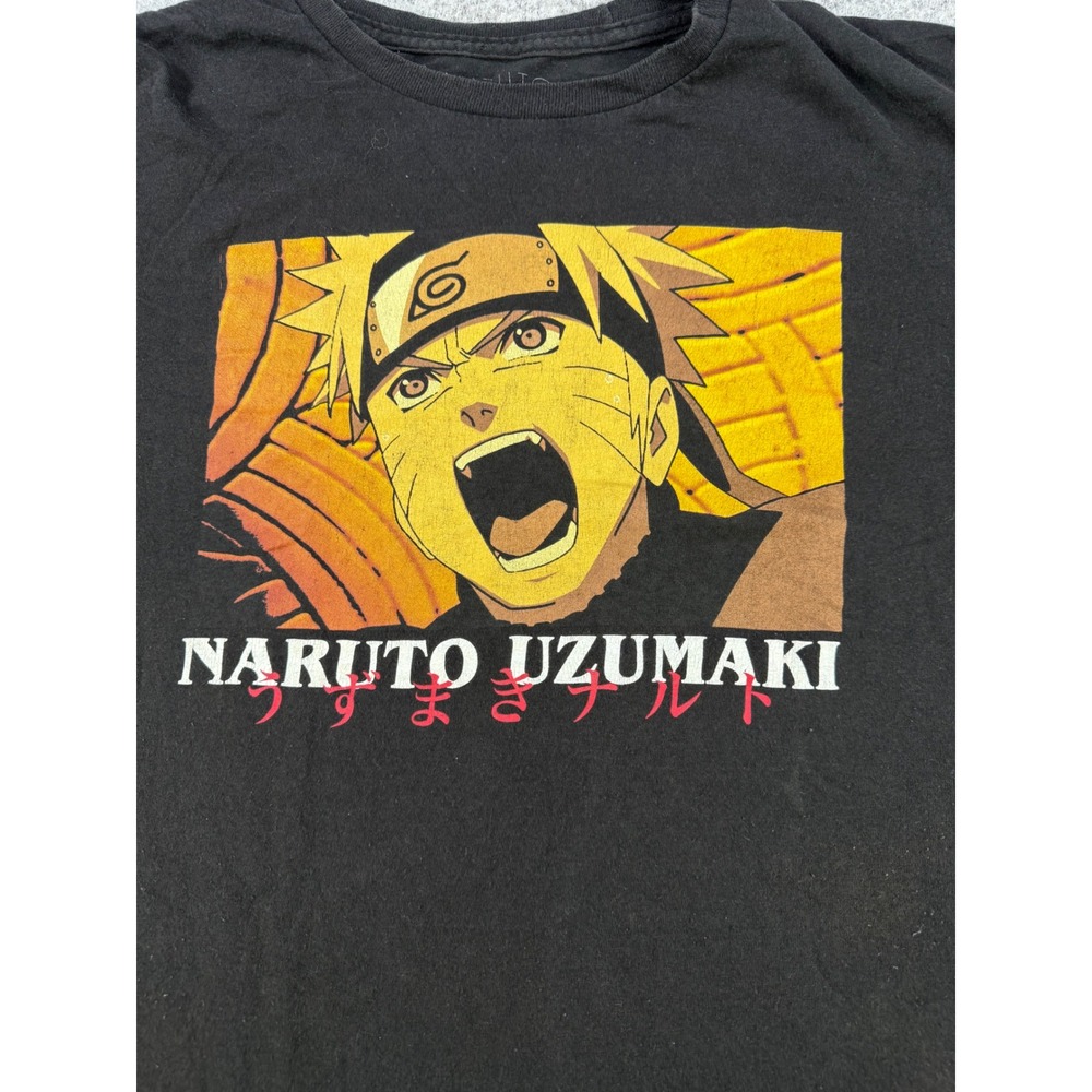 Naruto Shippuden Uzumaki Anime Graphic T-Shirt Black Mens XL Viz Media